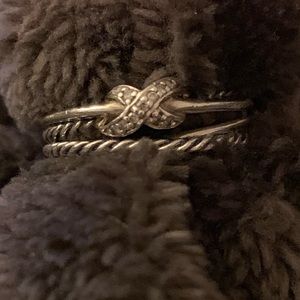 David Yurman crossover ring with diamonds